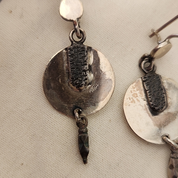 Set of handmade sterling silver drop earrings made in Turkey - Picture 4 of 7